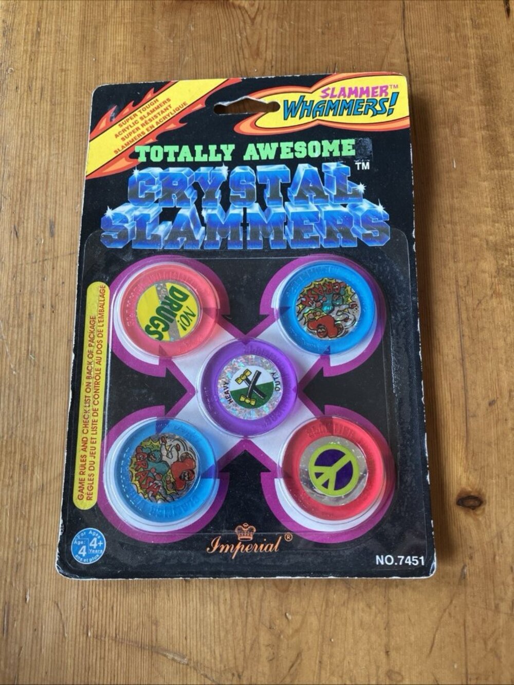Pogs 1994 Crystal Slammer Whammers NOS Imperial Sealed Super Touch Acrylic 7451